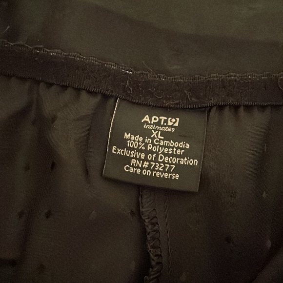 Apt 9 women’s lingerie XL nightie chemise slip dress babydoll lace black satin - Picture 5 of 6